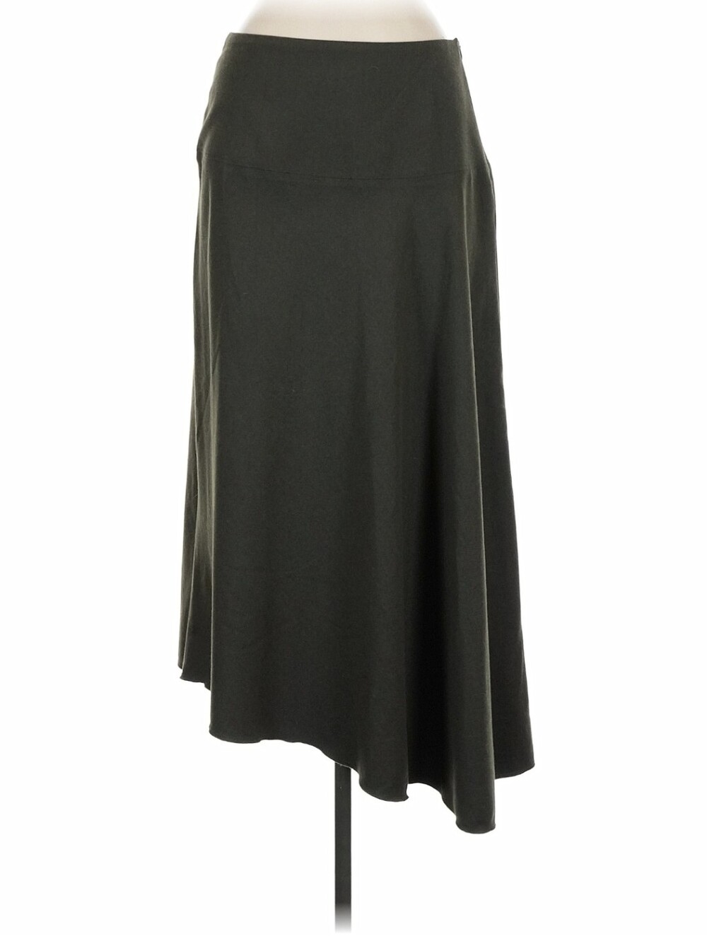 Zara Dark Green Asymmetric Midi Skirt